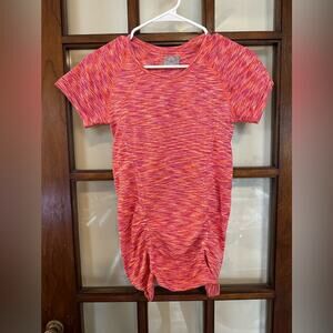 ATHLETA Space Dye Tee, Size Small, Rouched Sides, Athletic, Athleisure,